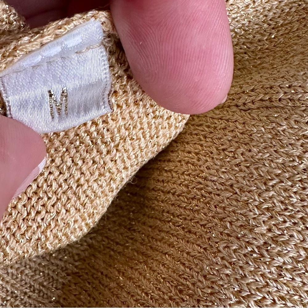 St. John Basic Gold Metallic Ribbed Fitted Sleeve… - image 8